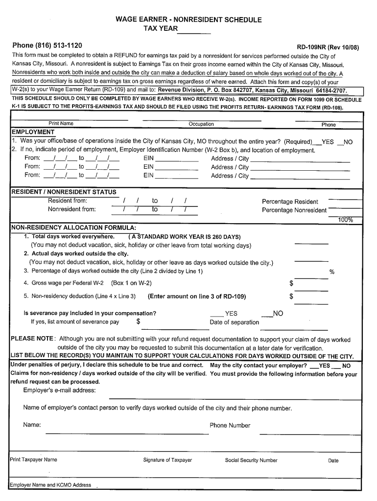 rd 109 form Preview on Page 1