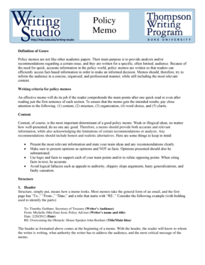 Memorandum format pdf - Duke Writing Studio