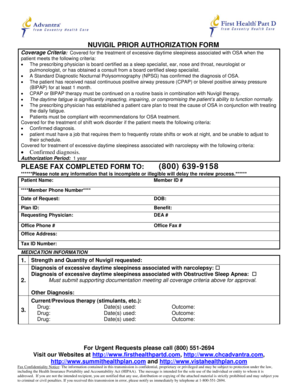 Nuvigil Prior Authorization Form