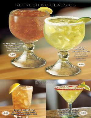 Drink Menu - Cheddar's