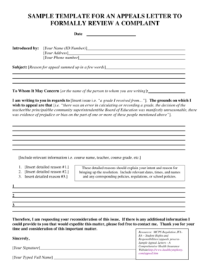 Sample of complaint letter to cbn - Sample template for an appeals letter to formally review a complaint - montgomeryschoolsmd