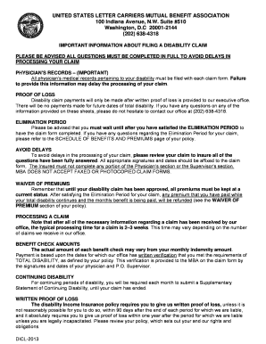 Disability Income Insurance Claim Form
