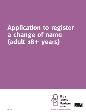 Victoria Change of Name Application