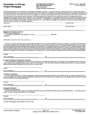 Permission to Occupy Form