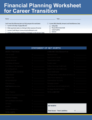 turbotap financial planning worksheet pdf