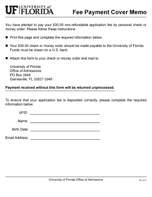 University of Florida Application Fee Payment Form