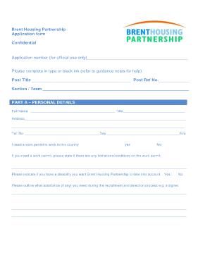 Brent Housing Partnership Application Form