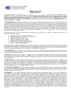 Construction Subcontract Agreement