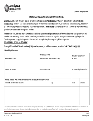 Af form 656 - amerigroup disclosure form