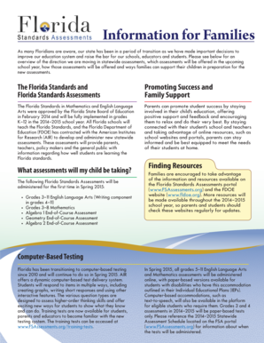 Fillable Online Florida Standards Assessments Fax Email Print - pdfFiller