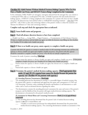 New York MOLST Checklist for Adults Without Decision-Making Capacity