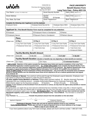 Long Term Care Benefit Election Form