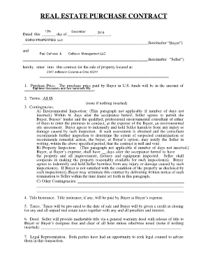 Real Estate Purchase Contract