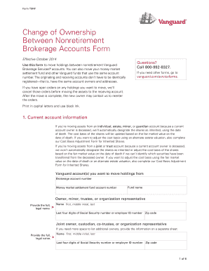 Vanguard Change of Ownership Form