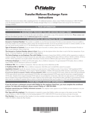 Fidelity Transfer/Rollover/Exchange Form