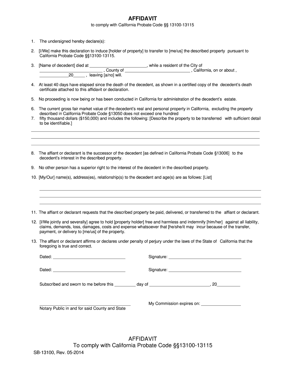 CA SB-13100