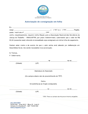 Autorização de consignação em folha
