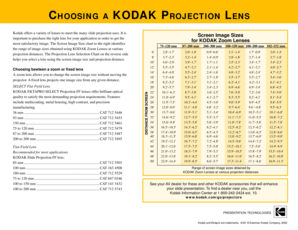 Choosing A Lens Chart - Kodak