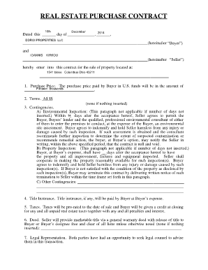 Real Estate Purchase Contract