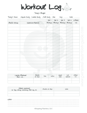 Workout Log Template