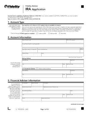 Fidelity Advisor IRA Application