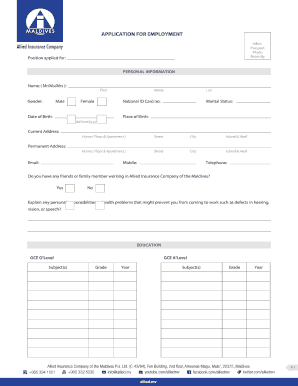 Employment Application Form
