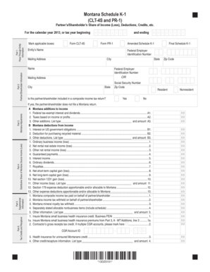 Montana Schedule K-1
