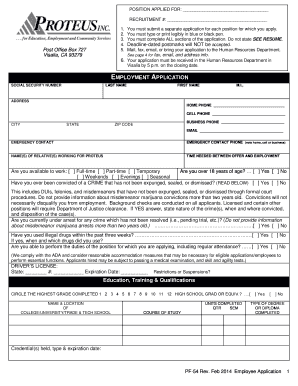 California Employment Application