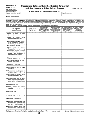 Schedule M Transactions Form 5471