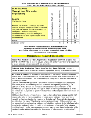 Texas Vessel and Outboard Motor Sales Tax Form