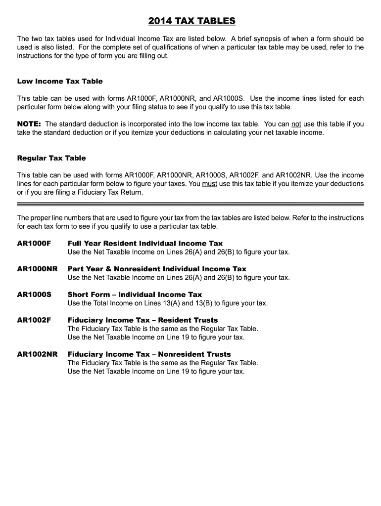 2014 arkansas tax form Preview on Page 1