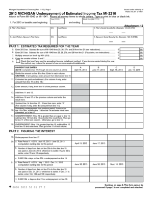 Michigan Underpayment of Estimated Income Tax Form