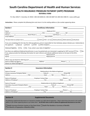 South Carolina HIPP Referral Form