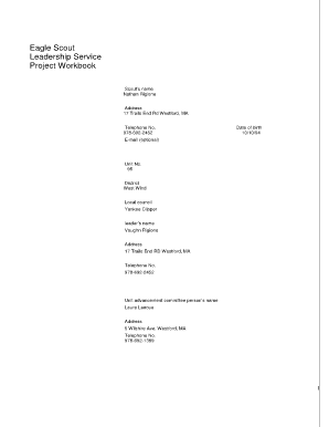 Eagle Scout Leadership Service Project Workbook