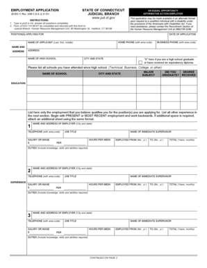 Connecticut Employment Application