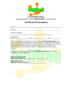 Certificate Of Completion
