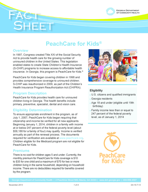 Fillable Online dch georgia PeachCare for Kids - dch georgia Fax Email ...