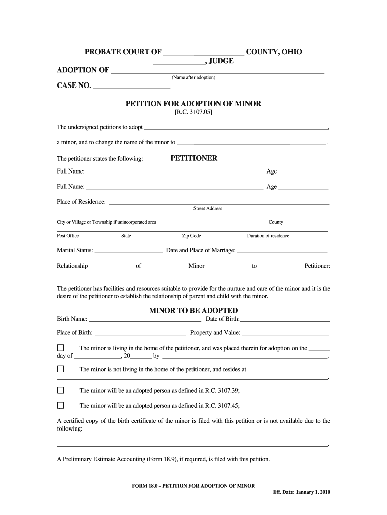 Petition for Adoption of Minor - supremecourt ohio Preview on Page 1