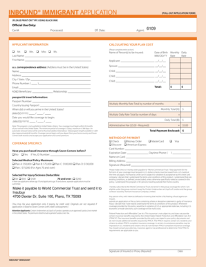 Inbound Immigrant Insurance Application