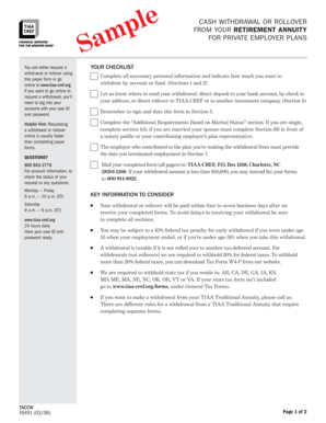 Retirement Annuity Withdrawal Form