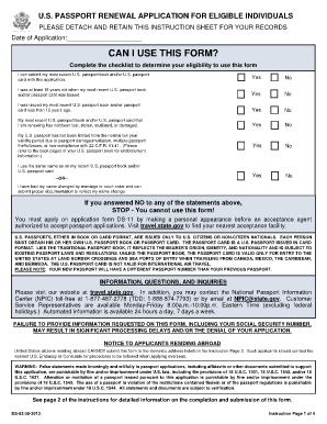 US Passport Renewal Application