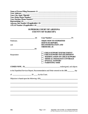 Objection to Expedited Services Report
