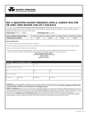 Massey Ferguson Fall 2011 Rebate Form