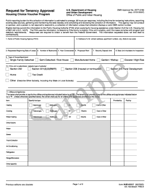 Request for Tenancy Approval Form