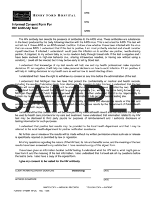 Informed Consent Form For HIV Antibody Test