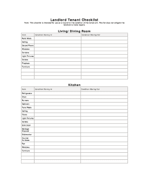 Landlord Tenant Checklist