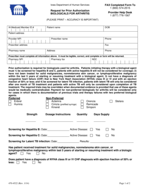 Iowa Medicaid Prior Authorization for Biologicals for Arthritis
