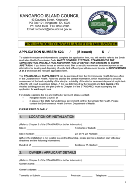 Septic Tank System Installation Application