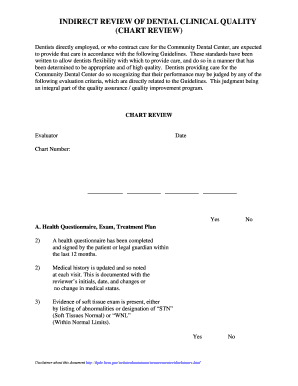 Dental Clinical Quality Review Form