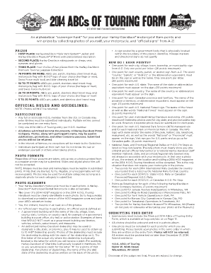 2014 ABCs of Touring Participation Form